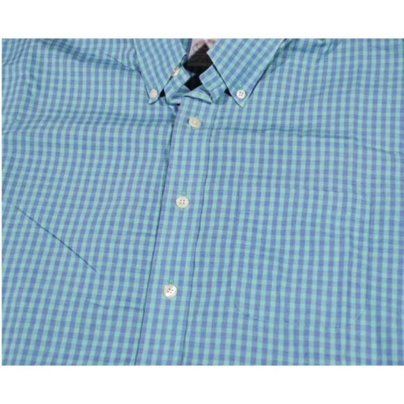 Brooks Brothers 346 Men's Size Medium Blue Button Down Front Gingham 100% Cotton - Picture 2 of 4